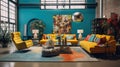 vibrant interior design loft