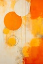 Vibrant Interplay: A Fusion of Citrus Hues and Soft Drips in a B