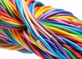 Vibrant Intertwined Electrical Cables A CloseUp Look at Colorful Wiring Ideal for Technology Science and Engineering Royalty Free Stock Photo