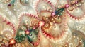 A vibrant, intricate fractal design showcasing swirling patterns and luminous colors