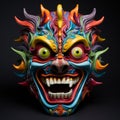 Colorful Comic Book Mask With Grotesque And Macabre Style
