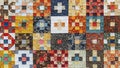 Colorful Handmade Patchwork Quilt Background Royalty Free Stock Photo