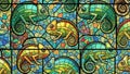 Vibrant Stained Glass Chameleon Seamless Pattern Royalty Free Stock Photo