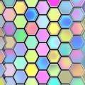 Vibrant Iridescent Honeycomb Grid Background Royalty Free Stock Photo