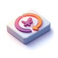 Vibrant Isometric Check Mark and Circular Arrow Symbol Design