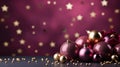 plain magenta background mit golden stars, christmas theme