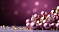 plain magenta background mit golden stars, christmas theme