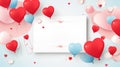 a vibrant and joyful greeting card for a love proposal with a flat lay