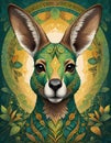 Vibrant Kangaroo Character, Generative AI