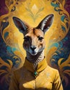 Vibrant Kangaroo Character, Generative AI