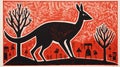 Vibrant Kangaroo Print Inspired By Bucolic Scenes - Jack Hughes Artwork