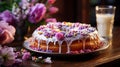 Vibrant King Cake: A Close-Up Delight