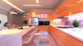 Vibrant Kitchen with Custom Built-In Appliances