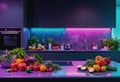 Vibrant kitchen with fresh vegetables, showcasing healthy cooking techniques Royalty Free Stock Photo