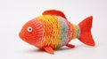 Vibrant Knitted Fish: A Colorful And Lively Art Piece