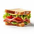 Vibrant Kodak Colorplus Style Sandwich Image With Ham, Tomatoes, And Lettuce Royalty Free Stock Photo