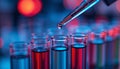 Vibrant Lab Experiment with Colorful Test Tubes Royalty Free Stock Photo