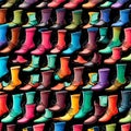 Vibrant Lace-Up Boots - Colorful Splendor on a Black Canvas