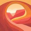 Vibrant Landscape Illustration With Smooth Curves And Rim Light