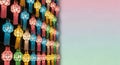 Vibrant Lanna Lanterns Array with Geometric Patterns and Pastel Gradient Copy Space Royalty Free Stock Photo
