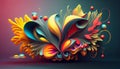 A vibrant leaf design, celebrating nature beauty generated by AI