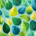 Vibrant Leaf Icon Pattern In Nature-inspired Colors