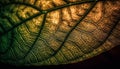 Vibrant leaf vein pattern in natural macro beauty generated by AI Royalty Free Stock Photo