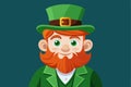 A vibrant leprechaun character with a red beard, green hat, and suit appears, ready for customization in various art and design Royalty Free Stock Photo
