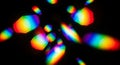 Vibrant light spectrum bokeh on black background Royalty Free Stock Photo