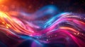 Vibrant Light Streams Flow Through a Mystical Digital Universe