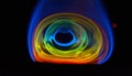 Vibrant Light Wave Vortex on Black Background Royalty Free Stock Photo