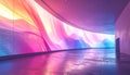 Vibrant Light Waves on a Curved LED Wall Royalty Free Stock Photo