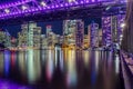 Vibrant lights of city in night Royalty Free Stock Photo