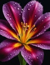 Vibrant Lily with Dew Drops Royalty Free Stock Photo