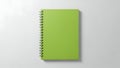 Vibrant Lime Green Spiral Notebook Open for Ideas on Clean White Background Royalty Free Stock Photo
