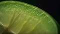 Vibrant lime slice on succulent plant, dew drops glisten generated by AI Royalty Free Stock Photo