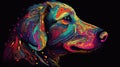 Vibrant Line Art of an Dog
