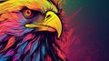 Vibrant Line Art of an Eagle