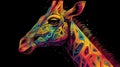 Vibrant Line Art of an Giraffe