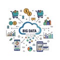 Big Data Analytics and E-commerce Flow Royalty Free Stock Photo