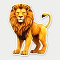 Vibrant Lion Sticker Vector Illustration - Creative Commons Attribution Royalty Free Stock Photo