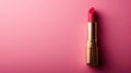Vibrant lipstick standing out against a soft pink background for a chic and feminine look, Ai Generated