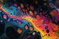 Vibrant Liquid Paint Bubble Background. Abstract Macro Photography of Colorful Pattern