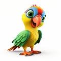 Lively Cartoon Parrot Render In John Wilhelm Style