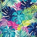 Vibrant Tropical Forest Pattern With Lilly Pulitzer Inspiration
