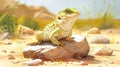 Charming Desert Lizard Basking on Rock Royalty Free Stock Photo