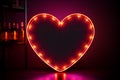 Vibrant love display Neon hearts sign adds flair to the black canvas Royalty Free Stock Photo