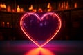 Vibrant love display Neon hearts sign adds flair to the black canvas