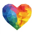 Geometric Heart Shape With Rainbow Colors On White Background Royalty Free Stock Photo