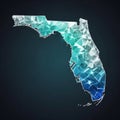 Florida State Map Low Poly Geometric Design Royalty Free Stock Photo